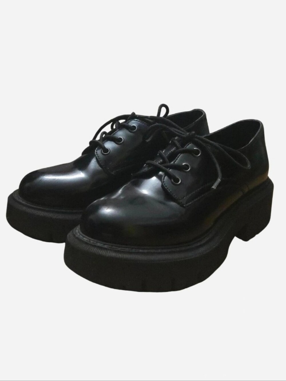 Steve Madden Black Platform Lace-Up Shoes